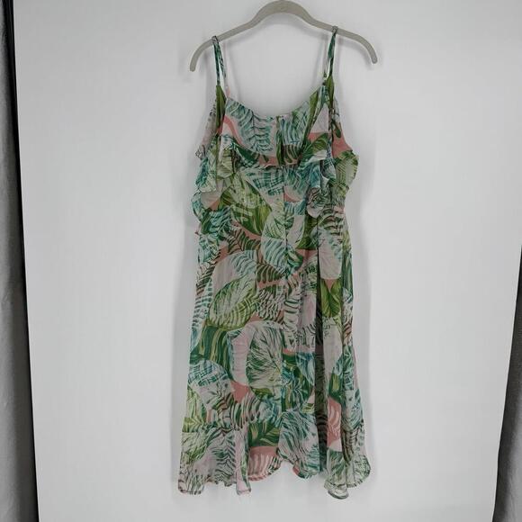 Adyson Parker dress womens XL green tropical wrap beachy resort cruise summer - Picture 6 of 6
